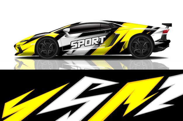 sport car decal wrap design