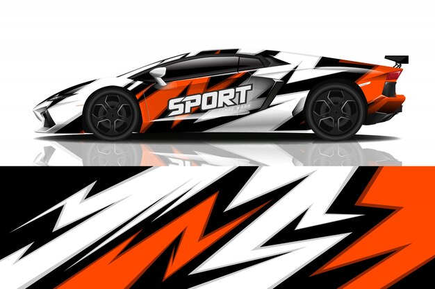 sport car decal wrap design  