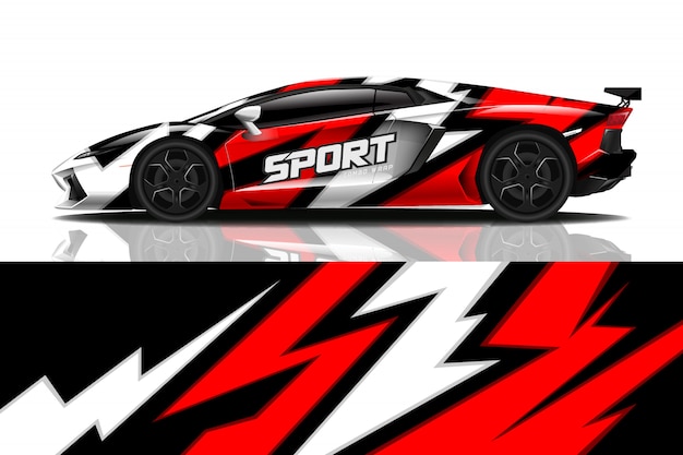 Sport car decal wrap design