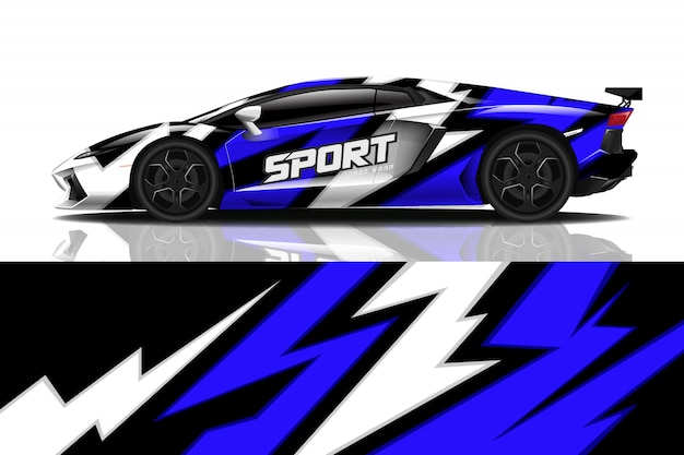 Sport car decal wrap design