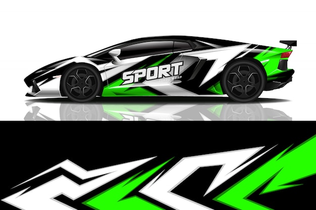 sport car decal wrap design