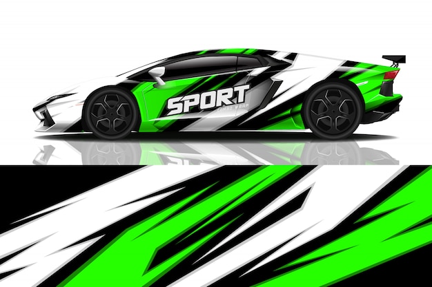 sport car decal wrap design