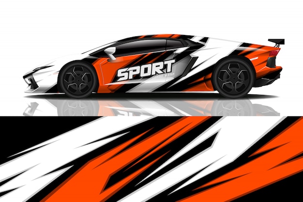 sport car decal wrap design