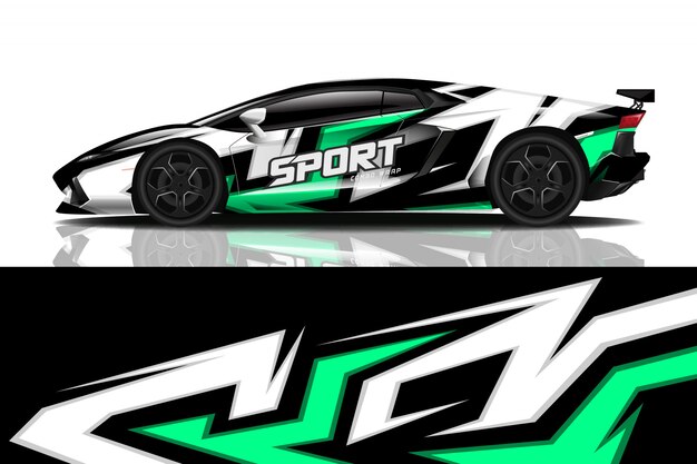 Sport car decal wrap design