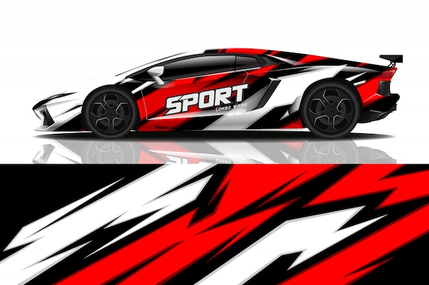 sport car decal wrap design