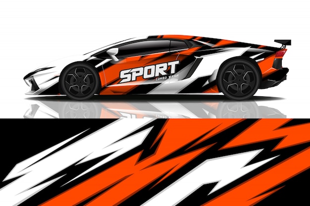 Sport car decal wrap design