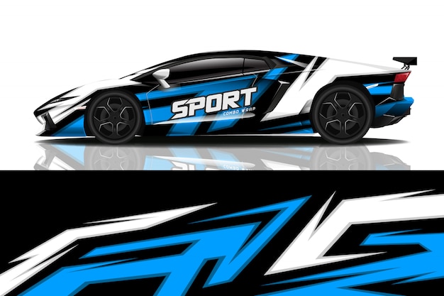 Sport car decal wrap design