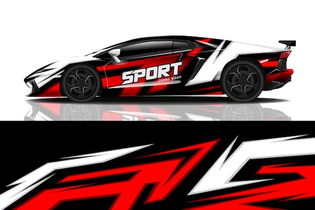 sport car decal wrap design