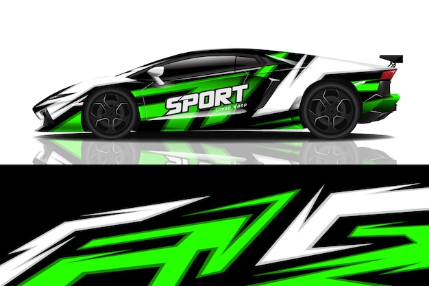 sport car decal wrap design