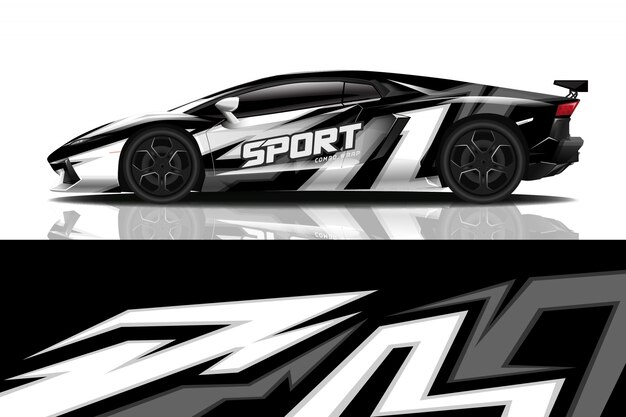 Sport car decal wrap design