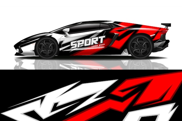 sport car decal wrap design