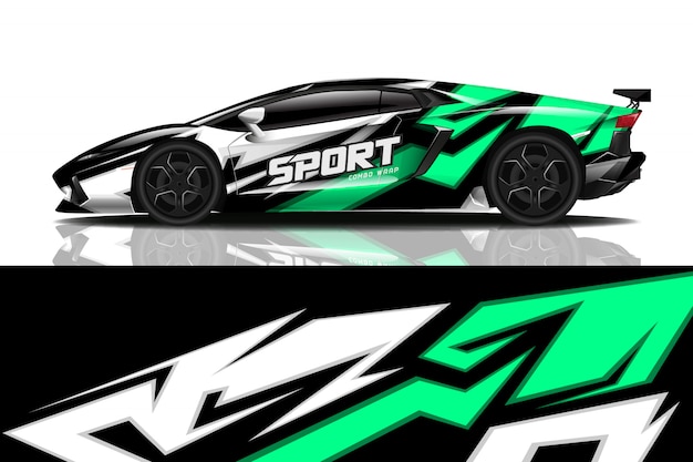 sport car decal wrap design