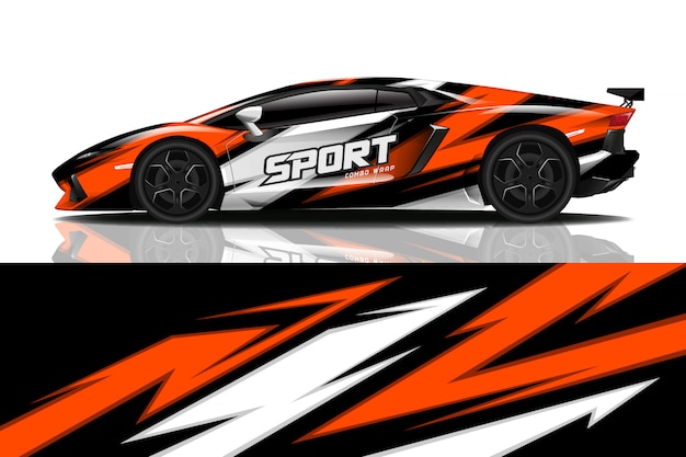 Sport car decal wrap design