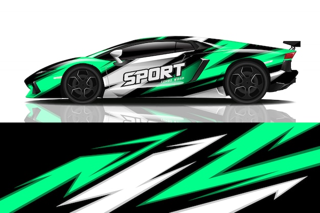 sport car decal wrap design