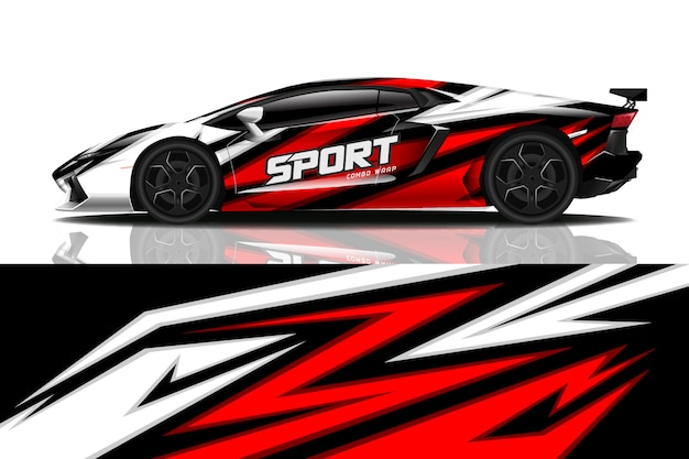 sport car decal wrap design