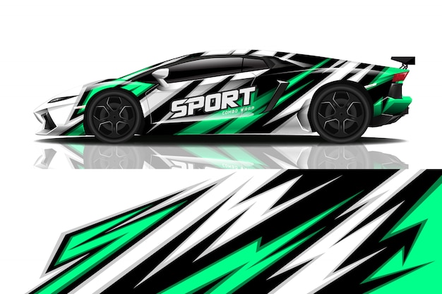 Sport car decal wrap design