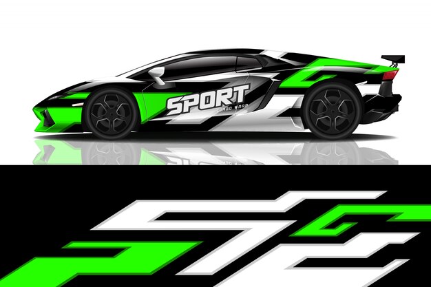 Sport car decal wrap design