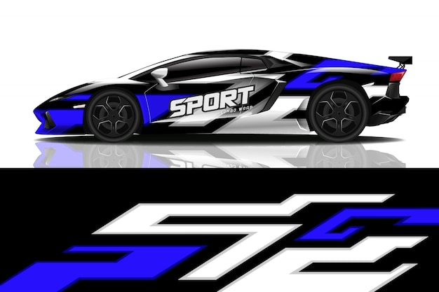 Sport car decal wrap design