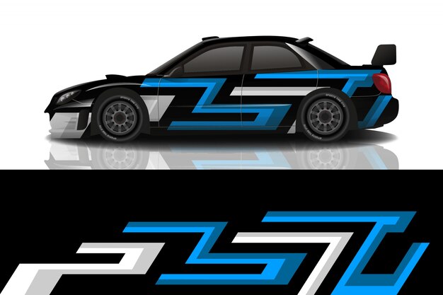 Sport car decal wrap design