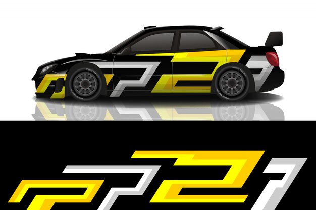 Sport car decal wrap design