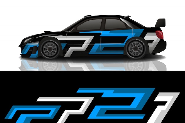 Sport car decal wrap design