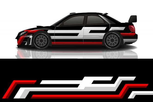 Sport car decal wrap design