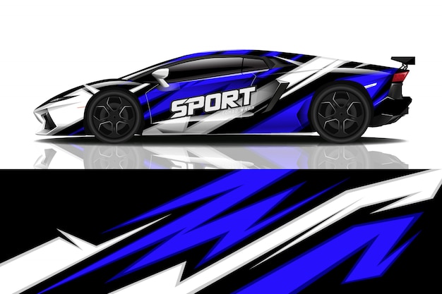 sport car decal wrap design