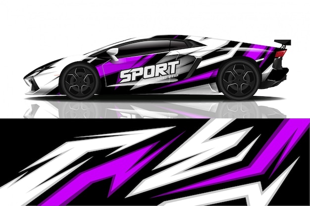 sport car decal wrap design