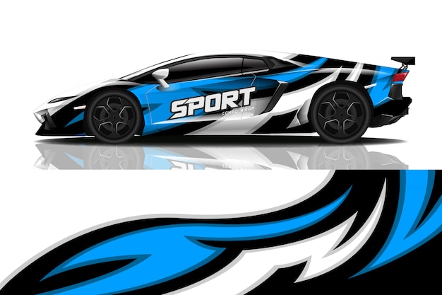 sport car decal wrap design