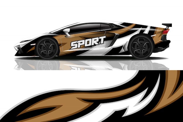 sport car decal wrap design