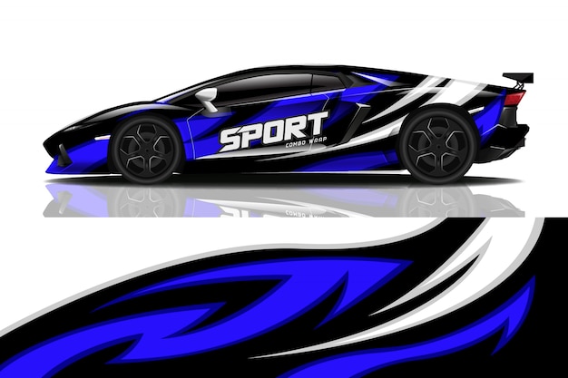 sport car decal wrap design