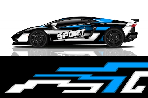 Sport car decal wrap design