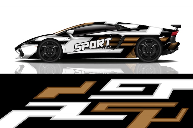 sport car decal wrap design