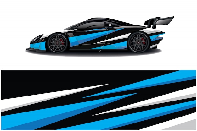 sport car decal wrap design