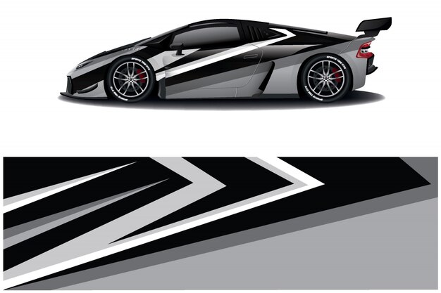 sport car decal wrap design