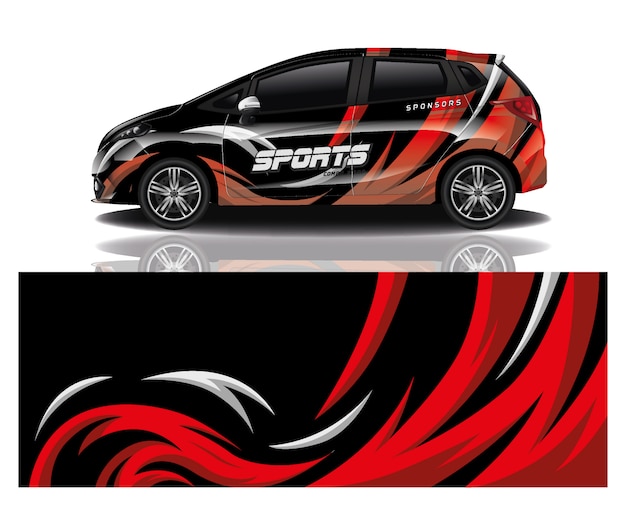 sport car decal wrap design