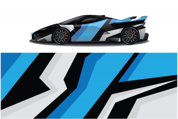 sport car decal wrap design