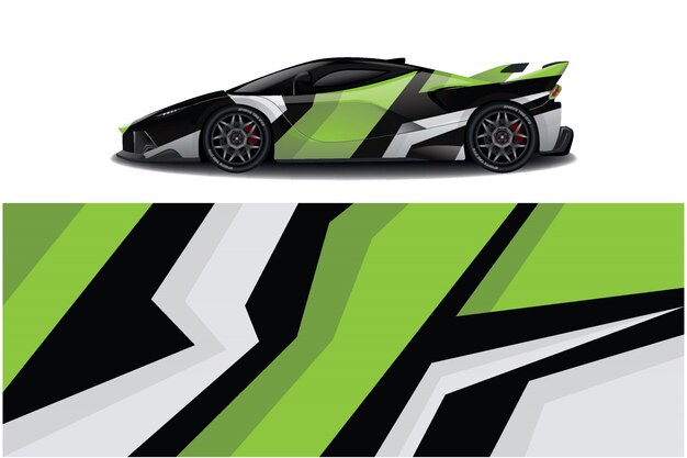 sport car decal wrap design