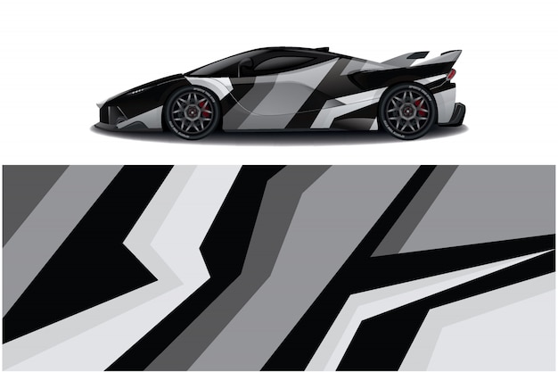 sport car decal wrap design