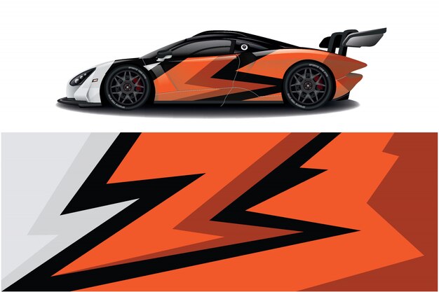 sport car decal wrap design