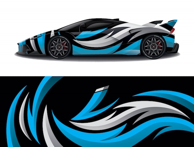 Vector sport car decal wrap design