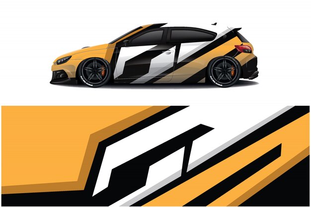 sport car decal wrap design