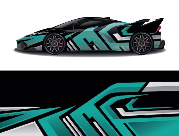 Vector sport car decal wrap design