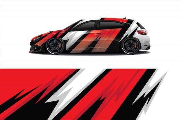 sport car decal wrap design