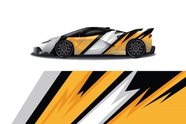 sport car decal wrap design