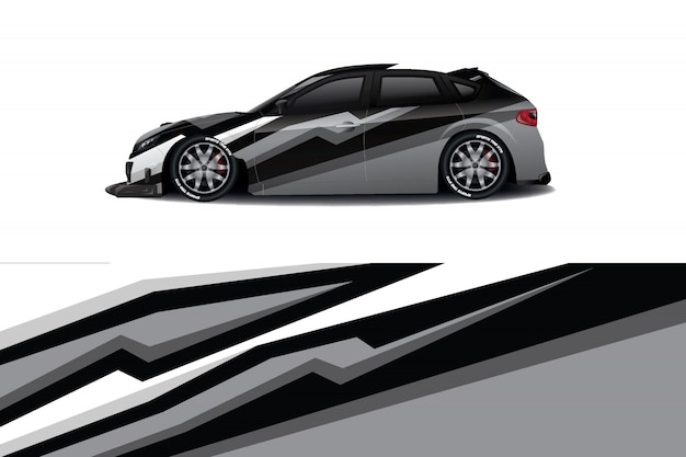 sport car decal wrap design