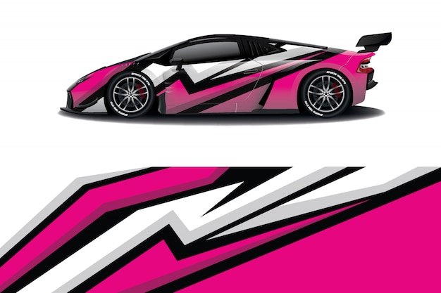 sport car decal wrap design