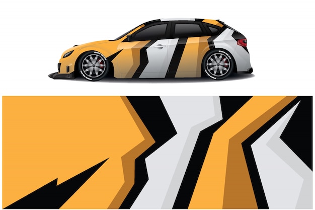 Sport car decal wrap design