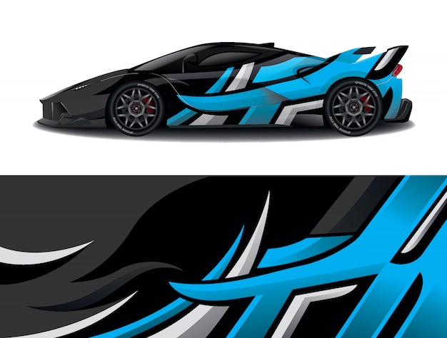 sport car decal wrap design  