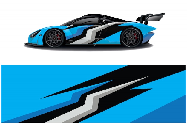 Sport car decal wrap design